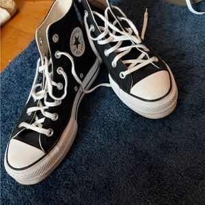Converse Black and White Platform High-Tops